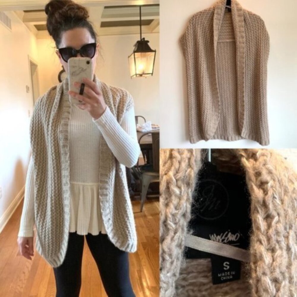 MOSSIMO Sparkle Tan Chunky Sweater Vest in Small